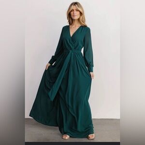 Baltic Born Lydia Emerald Green Maxi Tie Waist Dress Size XL